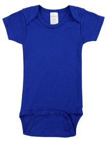 Blue Interlock Short Sleeve Bodysuit Onezie (Color: Blue, size: medium)