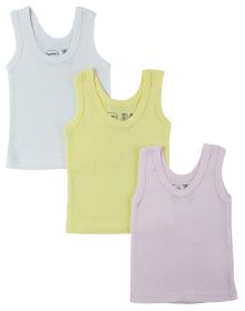 Girls Pastel Tank Top 3 Pack (Color: Pink/Yellow/White, size: Newborn)
