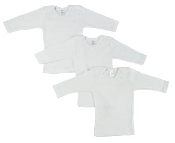 Long Sleeve White Lap T-shirt (Color: White, size: Newborn)