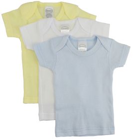 Boys Pastel Variety Short Sleeve Lap T-shirts - 3 Pack (Color: Blue/Yellow/White, size: medium)