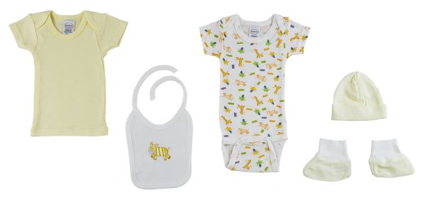 5-Piece Hanging Gift Set (Color: Yellow, size: Newborn)