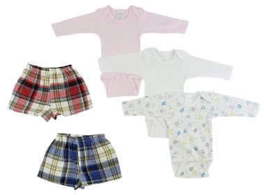 Infant Girls Long Sleeve Onezies and Boxer Shorts (Color: White/Pink, size: large)