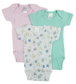 Short Sleeve One Piece 3 Pack (Color: White, size: small)