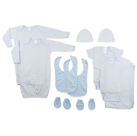 Boys 11 Piece Layette Set (Color: Blue/White, size: Newborn)