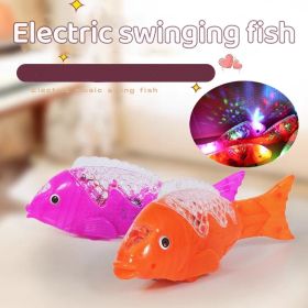 Children's Electric Fish Toy Flash Swing Projection Luminous Music Simulation (Color: Orange)
