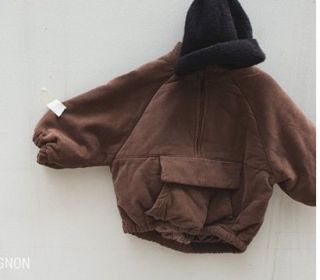 Ancient Fleece Pullover With Cotton Jacket (Option: Dark Brown-90cm)