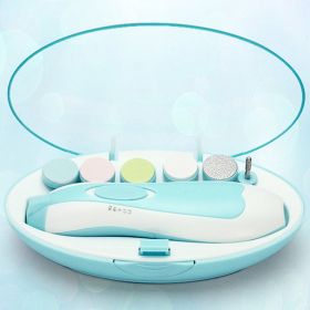 Multifunctional Electric Nail Grinder Children's Nail Scissors (Color: Blue)