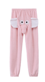 Funny Elephant Pants Womens Mens Lounge Pants Home Plush Couple Pajama Pants Gift For Boyfriend (Color: Pink, size: XXL)