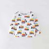 Baby Boy Cartoon Truck Pattern Longsleeve O-Neck Shirt