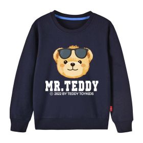 Baby Boy Cartonn Bear Pattern O-Neck Casual Hoodies (Color: Purple, Size/Age: 140 (8-10Y))