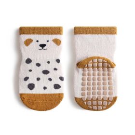Baby Cartoon Dog Print Pattern Mid Tube Design Fashion Cute Toddler Socks (Color: Yellow, Size/Age: L (3-5Y))