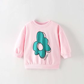 Baby Girl Floral Print Pattern Comfy Cotton Hoodies (Color: Pink, Size/Age: 100 (2-3Y))