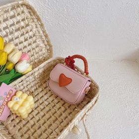 Children Girl Fashion Heart Pattern Mini One-Shoulder Bags Accessories (Color: Pink, Size/Age: Average Size (0-12Y))