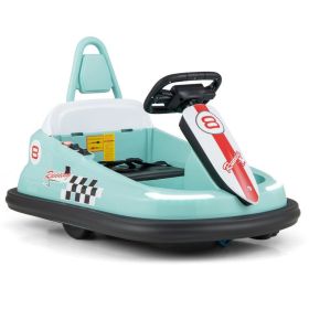 6V kids Ride-on Bumper Car with 360¬∞ Spinning and Dual Motors (Color: Green)