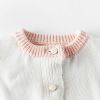 Baby Girl 1pcs Contrast Longsleeve Knit Bodysuit & Cardigan 1-Pieces Sets