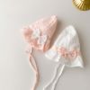 Baby Embroidered Pattern Solid Color Sunshade Hats With Bow Decoration