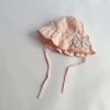 Baby Embroidered Pattern Solid Color Sunshade Hats With Bow Decoration
