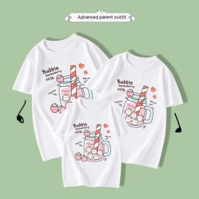 Boys And Girls Fashion Cute Print T-shirt (Option: White-90cm)